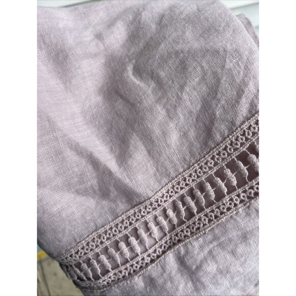 Alessia Pacini 100% Linen Cap Sleeve Shirt Womens L Blush Italy Retro Minimalist - Picture 12 of 12